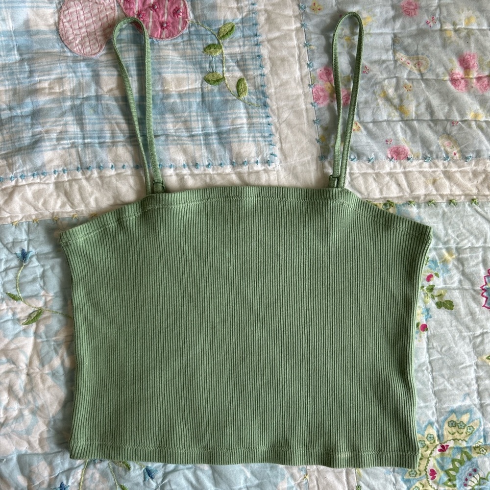 Aerie Sage Green Ribbed Camisole